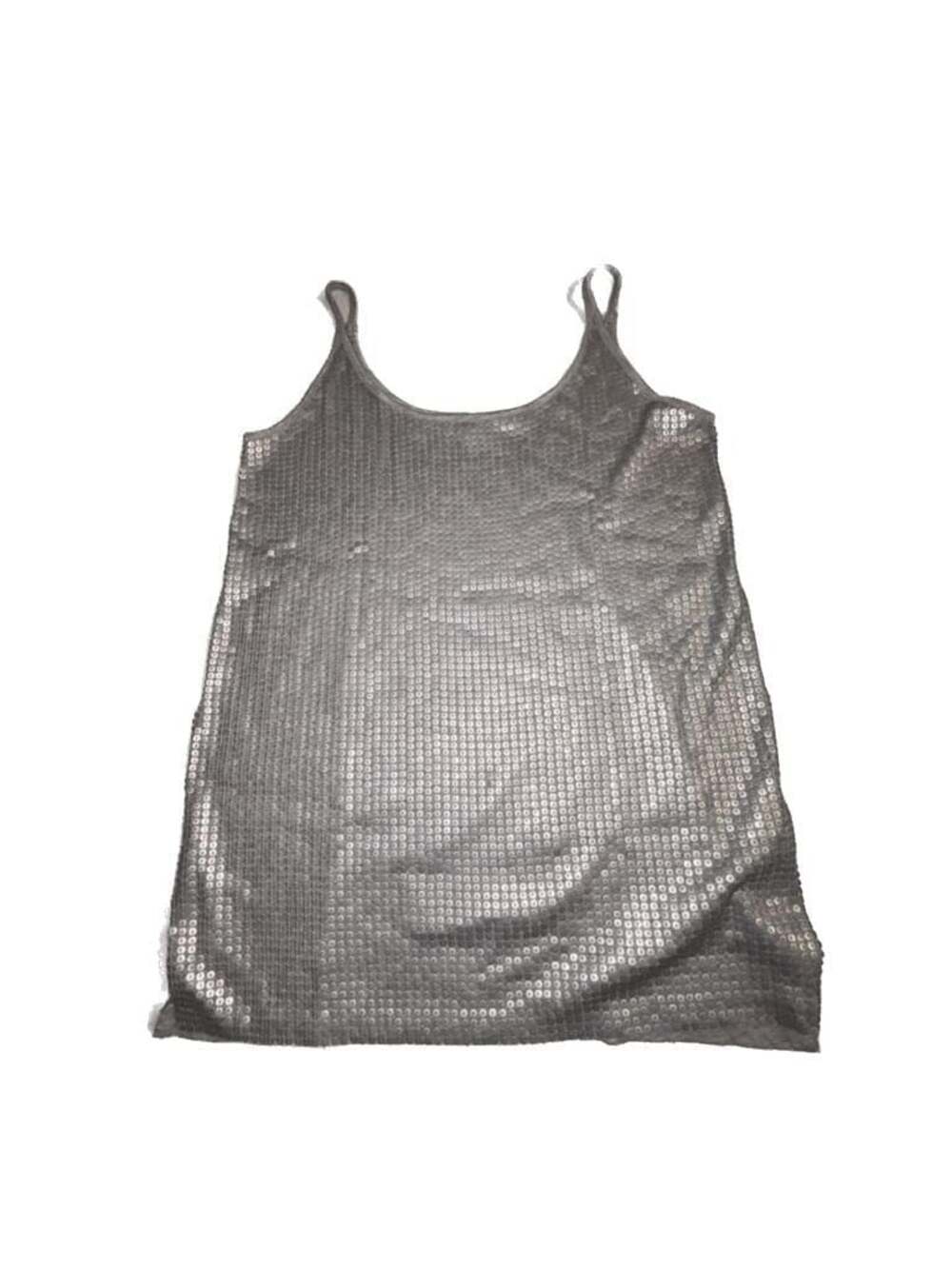 Vince Silver Sequin Sleeveless Tank Top